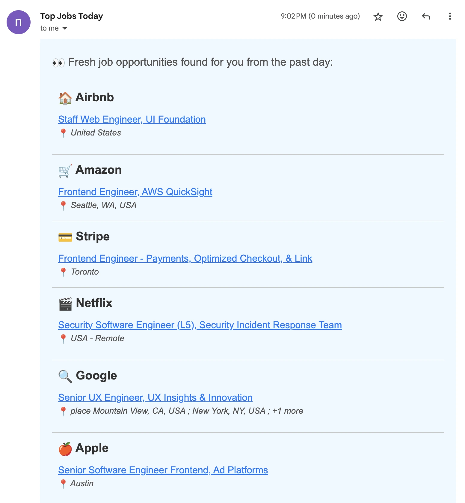 Example of remote frontend email