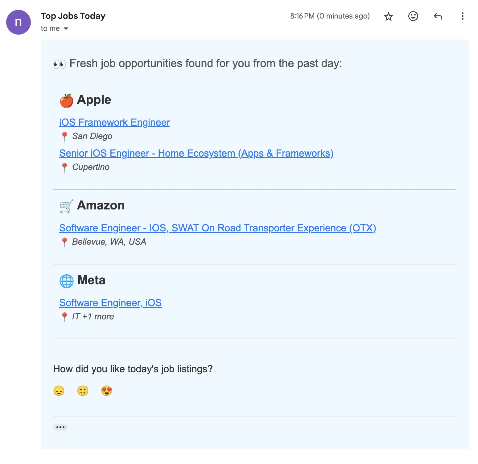 Example of remote iOS email
